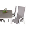 Albany tuinmeubelset tafel 90x152/210cm en 4 stoel Copacabana wit, grijs, crèmekleur.