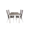 Albany tuinmeubelset tafel 90x152/210cm en 4 stoel Copacabana wit, grijs, crèmekleur.