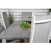 Albany tuinmeubelset tafel 90x152/210cm en 6 stoel Copacabana wit, grijs, crèmekleur.