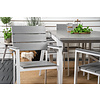 Albany tuinmeubelset tafel 90x152/210cm en 6 stoel Levels wit, grijs, crèmekleur.