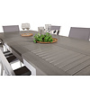 Albany tuinmeubelset tafel 90x152/210cm en 6 stoel Parma wit, grijs, crèmekleur.