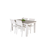 Albany tuinmeubelset tafel 90x152/210cm en 4 stoel Santorini wit, grijs, crèmekleur.