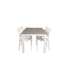 Albany tuinmeubelset tafel 90x152/210cm en 4 stoel Santorini wit, grijs, crèmekleur.