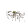 Albany tuinmeubelset tafel 90x152/210cm en 6 stoel Santorini wit, grijs, crèmekleur.