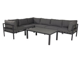 Copacabana tuin salontafel zwart glas.