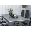 Albany tuinmeubelset tafel 100x224/324cm en 6 stoel L5pos Albany zwart, grijs.