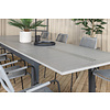 Albany tuinmeubelset tafel 100x224/324cm en 8 stoel armleuning Lindos zwart, grijs.