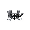 Alma tuinmeubelset tafel Ã˜120cm en 4 stoel L5pos Albany zwart.