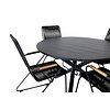 Alma tuinmeubelset tafel Ø120cm en 4 stoel Bois zwart.