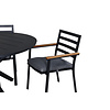 Alma tuinmeubelset tafel Ã˜120cm en 4 stoel Brasilia zwart.