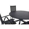 Alma tuinmeubelset tafel Ø120cm en 4 stoel Break zwart.