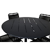 Alma tuinmeubelset tafel Ø120cm en 4 stoel stapelS Lindos zwart.