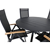 Alma tuinmeubelset tafel Ø120cm en 4 stoel L5pos Panama zwart.
