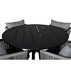 Alma tuinmeubelset tafel Ø120cm en 4 stoel Virya wit, zwart.