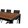 Bois tuinmeubelset tafel 90x205cm en 6 stoel salu Alina zwart, naturel.