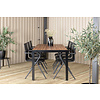 Bois tuinmeubelset tafel 90x205cm en 6 stoel salu Alina zwart, naturel.