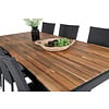 Bois tuinmeubelset tafel 90x205cm en 6 stoel Anna zwart, naturel.