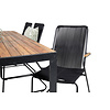 Bois tuinmeubelset tafel 90x205cm en 6 stoel armleuning Bois zwart, naturel.