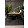 Bois tuinmeubelset tafel 90x205cm en 6 stoel armleuning Bois zwart, naturel.