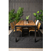Bois tuinmeubelset tafel 90x205cm en 6 stoel Bois zwart, naturel.