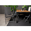 Bois tuinmeubelset tafel 90x205cm en 6 stoel Break zwart, naturel.