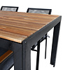 Bois tuinmeubelset tafel 90x205cm en 6 stoel Dallas zwart, naturel.