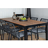 Bois tuinmeubelset tafel 90x205cm en 6 stoel Dallas zwart, naturel.