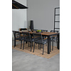 Bois tuinmeubelset tafel 90x205cm en 6 stoel Dallas zwart, naturel.