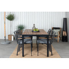 Bois tuinmeubelset tafel 90x205cm en 6 stoel Dallas zwart, naturel.