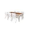 Bois tuinmeubelset tafel 90x205cm en 6 stoel Mexico wit, naturel.