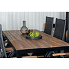 Bois tuinmeubelset tafel 90x205cm en 6 stoel Panama zwart, naturel.