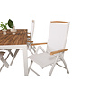 Bois tuinmeubelset tafel 90x205cm en 6 stoel Panama naturel, wit.