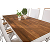 Bois tuinmeubelset tafel 90x205cm en 6 stoel Panama naturel, wit.