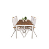 Bois tuinmeubelset tafel 90x205cm en 6 stoel Panama naturel, wit.