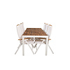 Bois tuinmeubelset tafel 90x205cm en 6 stoel Panama naturel, wit.