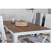 Bois tuinmeubelset tafel 90x205cm en 6 stoel Panama wit, naturel.