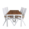 Bois tuinmeubelset tafel 90x205cm en 6 stoel Panama wit, naturel.