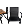 Chan tuinmeubelset tafel 100x200cm en 4 stoel Alina zwart, naturel.