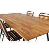 Chan tuinmeubelset tafel 100x200cm en 4 stoel Bois zwart, naturel.