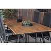 Chan tuinmeubelset tafel 100x200cm en 4 stoel Copacabana zwart, naturel.