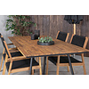 Chan tuinmeubelset tafel 100x200cm en 4 stoel Little John naturel, zwart.