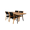 Chan tuinmeubelset tafel 100x200cm en 4 stoel Little John naturel, zwart.