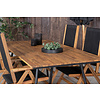 Chan tuinmeubelset tafel 100x200cm en 4 stoel Little John zwart, naturel.