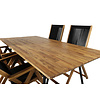 Chan tuinmeubelset tafel 100x200cm en 4 stoel Little John zwart, naturel.