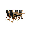 Chan tuinmeubelset tafel 100x200cm en 4 stoel Little John zwart, naturel.