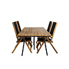 Chan tuinmeubelset tafel 100x200cm en 4 stoel Little John zwart, naturel.