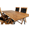 Chan tuinmeubelset tafel 100x200cm en 4 stoel 5pos Peter naturel, zwart.