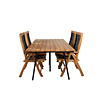 Chan tuinmeubelset tafel 100x200cm en 4 stoel 5pos Peter naturel, zwart.