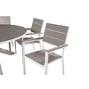Copacabana tuinmeubelset tafel Ã˜140cm en 6 stoel Levels wit, grijs, crÃ¨mekleur.
