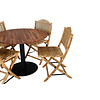 Cot tuinmeubelset tafel Ã˜100cm en 4 stoel F Cane lichtgrijs, naturel.